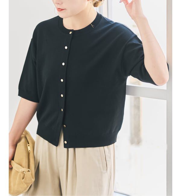 Spick and Span「《手洗い可》ショートスリーブカーディガン」|カーディガン|