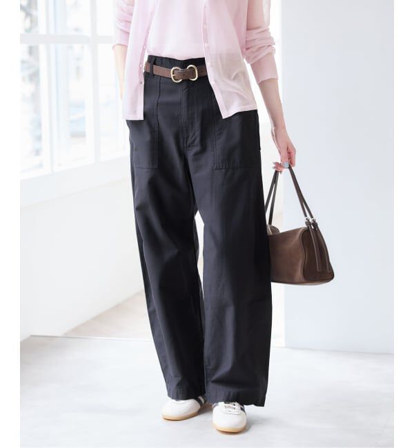 U by SPICK&SPAN「バレルレッグルーズベイカーパンツ」|カーゴ|