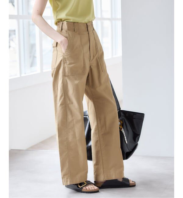 U by SPICK&SPAN「バレルレッグルーズベイカーパンツ」|カーゴ|