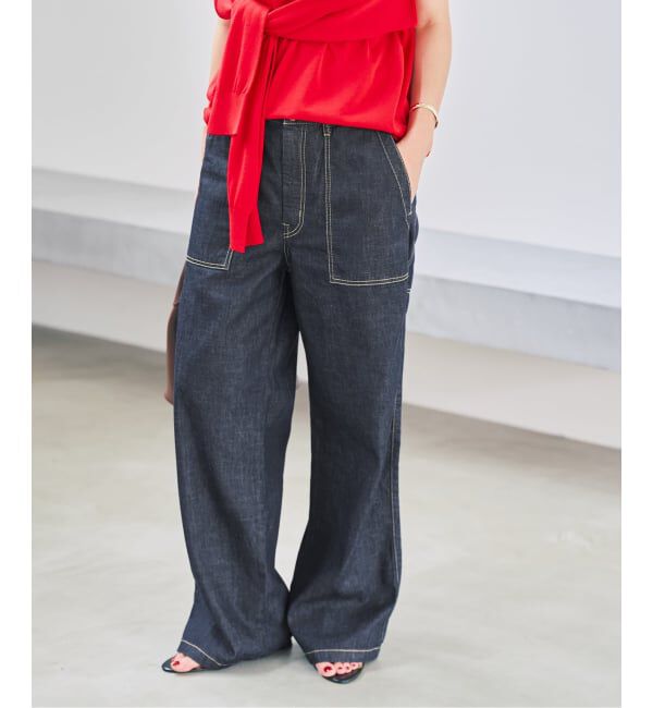 Spick and Span「5 1/2 PATCH LOOSEFIT DENIM」|デニム|