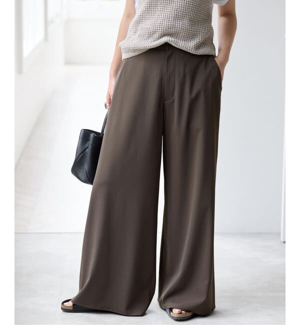 Spick and Span「ドライストレッチワイドパンツ」|スラックス|