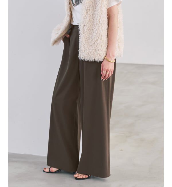 Spick and Span「ドライストレッチワイドパンツ」|スラックス|