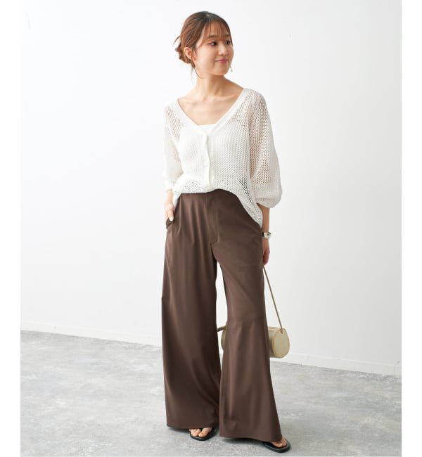 Spick and Span「メッシュVネックカーディガン」|ニット・セーター|