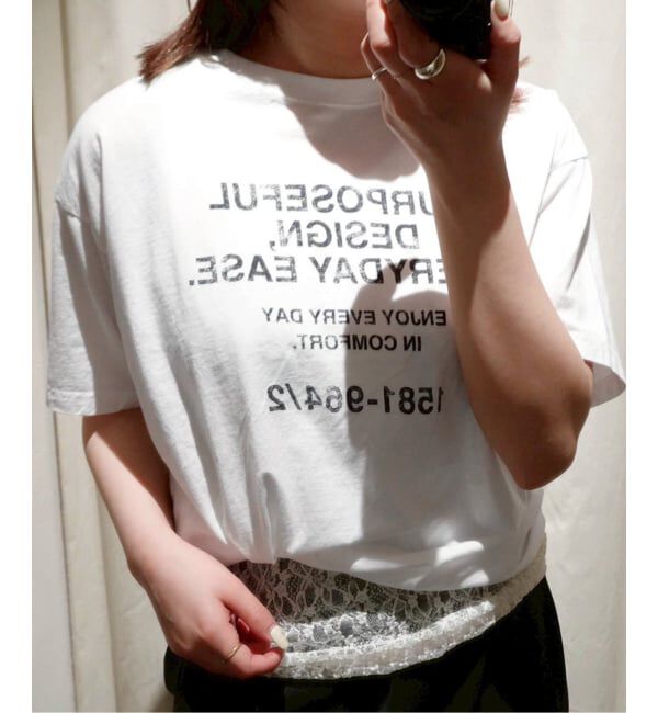 FRAMeWORK「≪追加≫カスレロゴプリントTシャツ」|Tシャツ・カットソー|