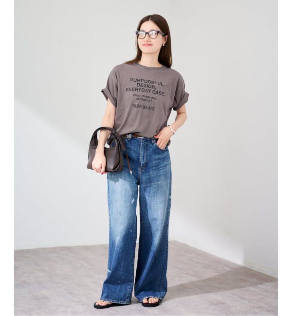 FRAMeWORK「≪追加≫カスレロゴプリントTシャツ」|Tシャツ・カットソー|