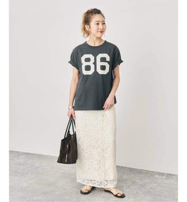 Spick and Span「brushed lace ストレートスカート」|スカート|