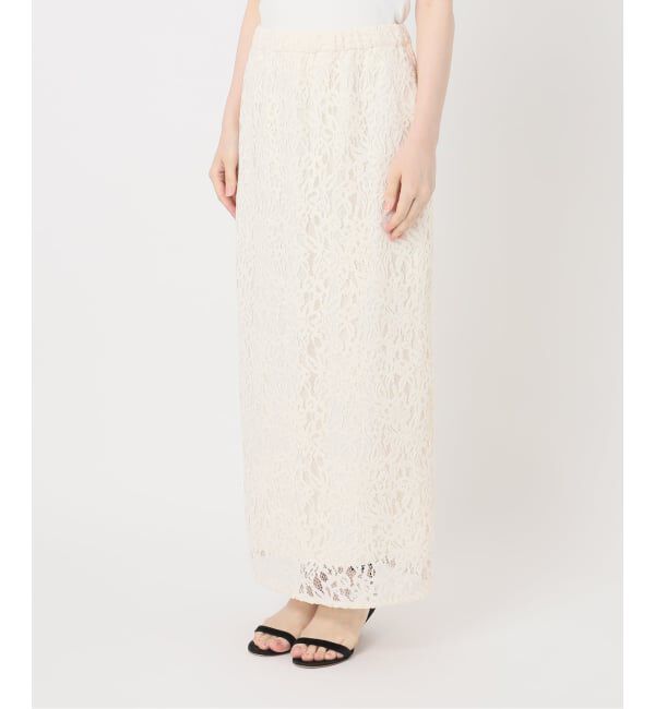 Spick and Span「brushed lace ストレートスカート」|スカート|