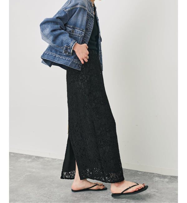 Spick and Span「brushed lace ストレートスカート」|スカート|