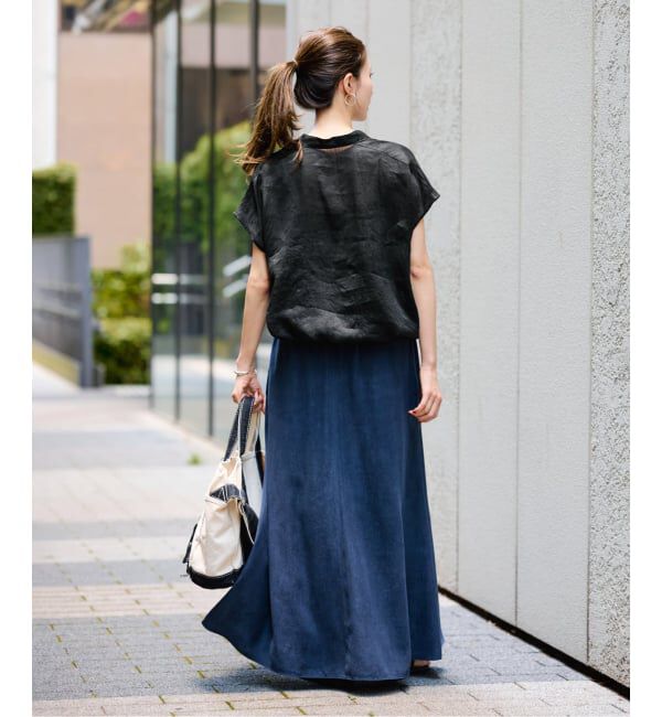 FRAMeWORK「≪WEB限定＋一部店舗≫フィブリルラミーキャップスリーブドロストシャツ」|シャツ・ブラウス|