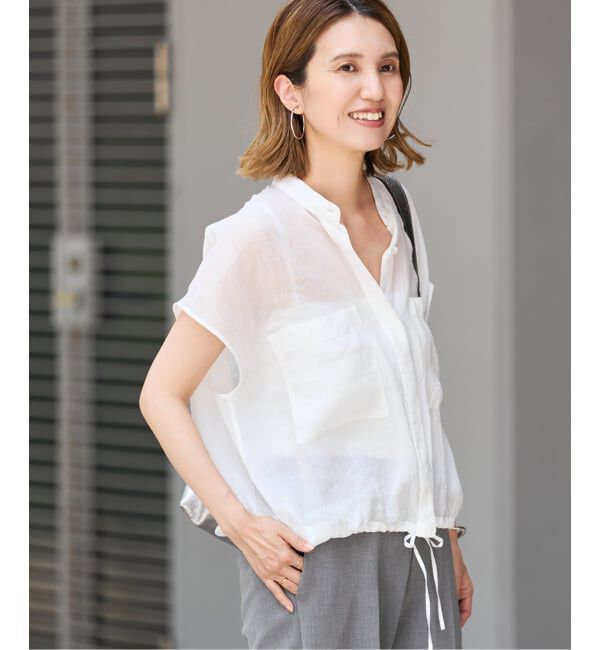 FRAMeWORK「≪WEB限定＋一部店舗≫フィブリルラミーキャップスリーブドロストシャツ」|シャツ・ブラウス|