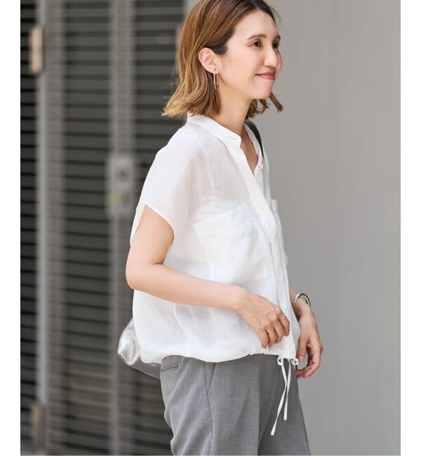 FRAMeWORK「≪WEB限定＋一部店舗≫フィブリルラミーキャップスリーブドロストシャツ」|シャツ・ブラウス|