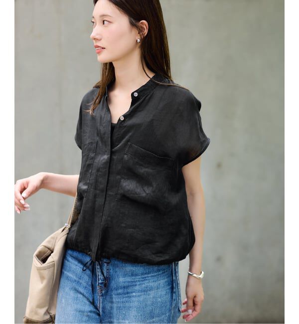 FRAMeWORK「≪WEB限定＋一部店舗≫フィブリルラミーキャップスリーブドロストシャツ」|シャツ・ブラウス|