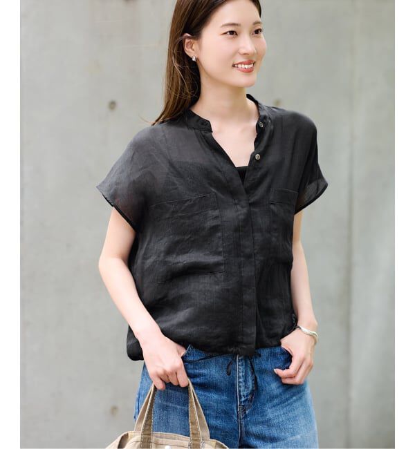FRAMeWORK「≪WEB限定＋一部店舗≫フィブリルラミーキャップスリーブドロストシャツ」|シャツ・ブラウス|