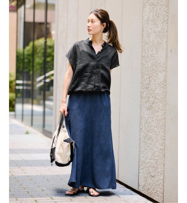 FRAMeWORK「≪WEB限定＋一部店舗≫フィブリルラミーキャップスリーブドロストシャツ」|シャツ・ブラウス|