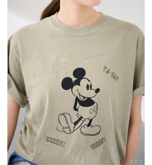 FRAMeWORK「WIFFLE 別注［Mickey Mouse］embroidery T」|Tシャツ・カットソー|