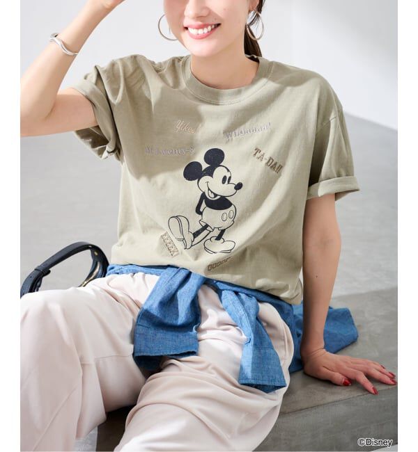 FRAMeWORK「WIFFLE 別注［Mickey Mouse］embroidery T」|Tシャツ・カットソー|