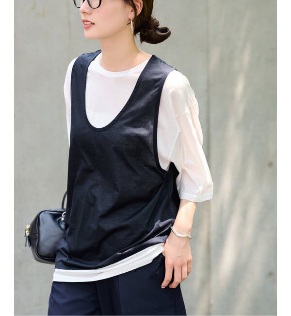FRAMeWORK「ONIT/オニット 別注layered T」|Tシャツ・カットソー|ネイビー