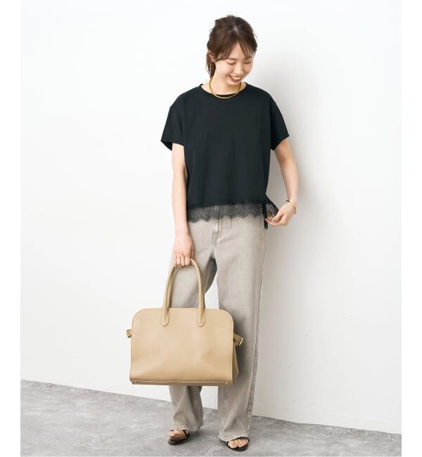 Spick and Span「《追加2》ヘムレース付きTシャツ」|Tシャツ・カットソー|