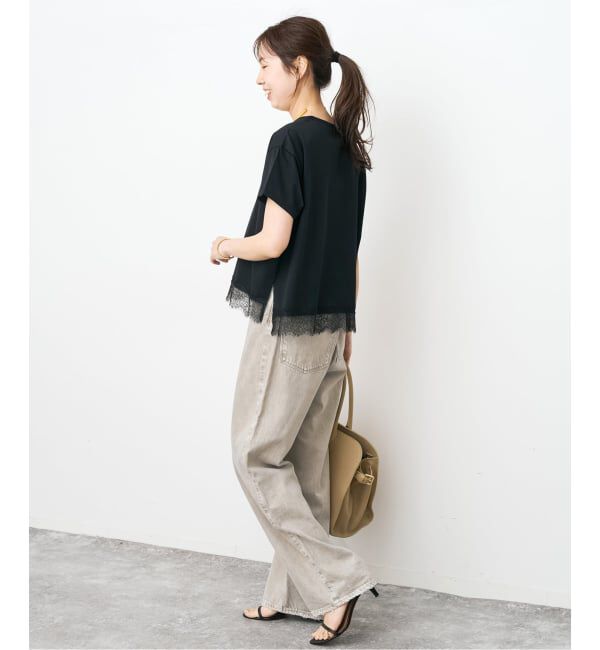 Spick and Span「《追加2》ヘムレース付きTシャツ」|Tシャツ・カットソー|