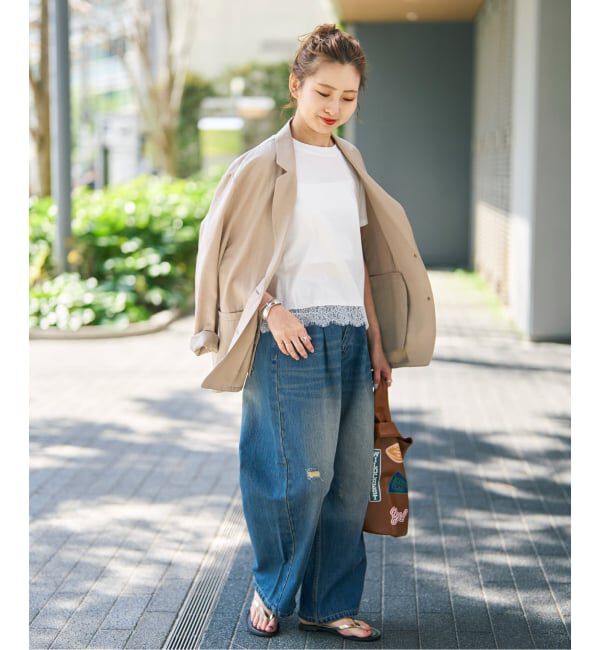 Spick and Span「《追加2》ヘムレース付きTシャツ」|Tシャツ・カットソー|