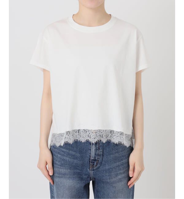 Spick and Span「《追加2》ヘムレース付きTシャツ」|Tシャツ・カットソー|