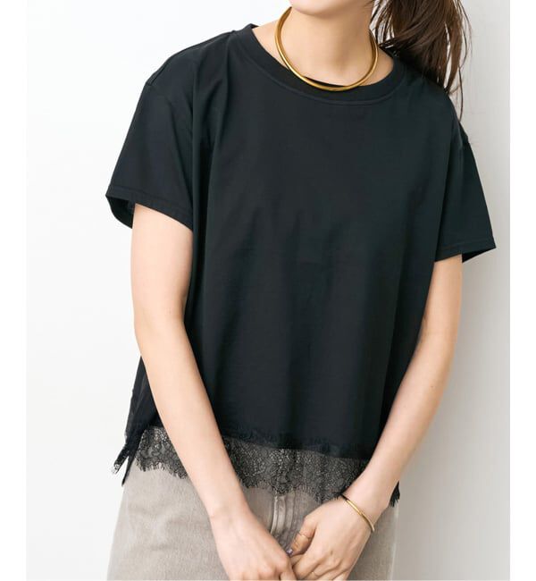 Spick and Span「《追加2》ヘムレース付きTシャツ」|Tシャツ・カットソー|