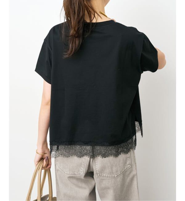 Spick and Span「《追加2》ヘムレース付きTシャツ」|Tシャツ・カットソー|