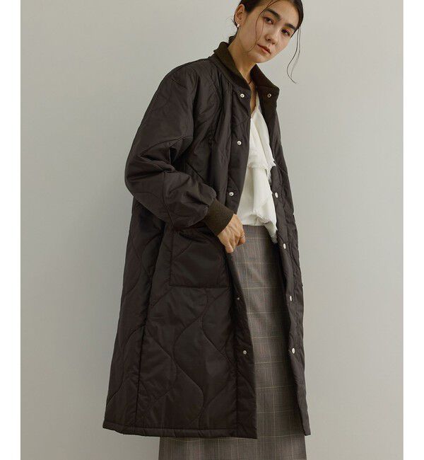 SALON adam et rope'「【LAVENHAM（ラベンハム） for SALON】LONGLINE BOMBER キルティングロングコート / 軽量」|その他|