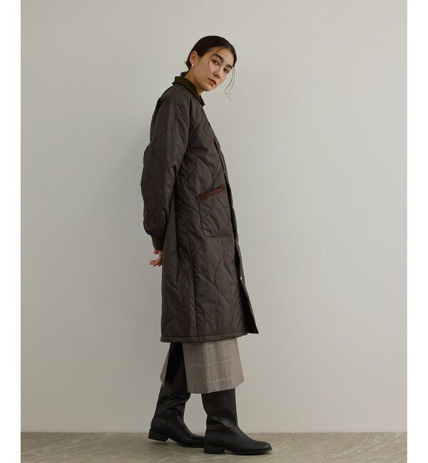 SALON adam et rope'「【LAVENHAM（ラベンハム） for SALON】LONGLINE BOMBER キルティングロングコート / 軽量」|その他|