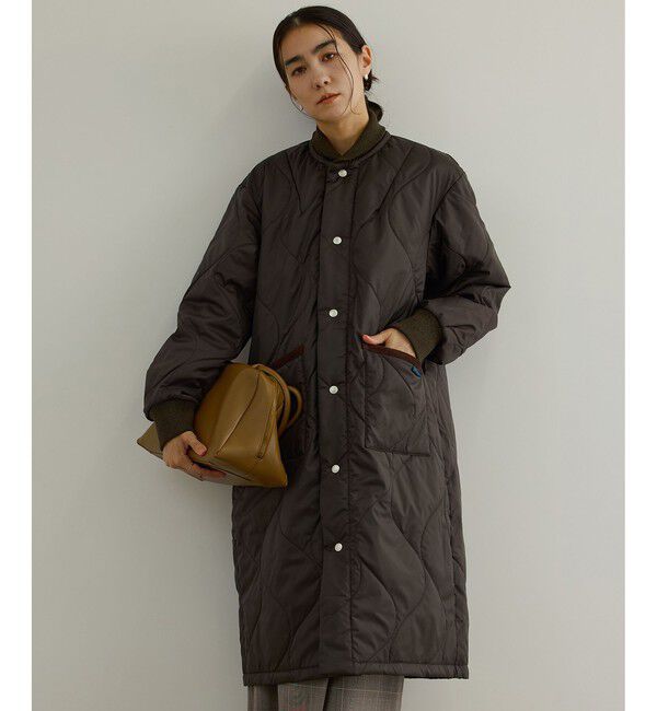 SALON adam et rope'「【LAVENHAM（ラベンハム） for SALON】LONGLINE BOMBER キルティングロングコート / 軽量」|その他|ブラウン(20)