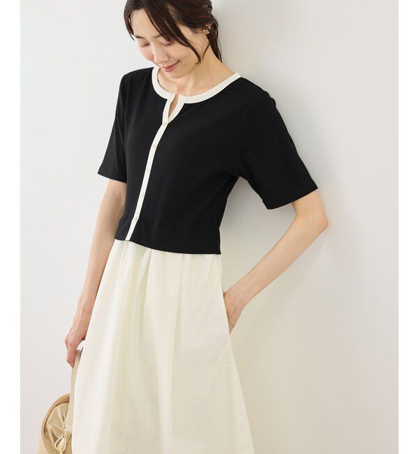 Rope&rsquo;Picnic「キーネック布帛ドッキングカットワンピース」|ワンピース|