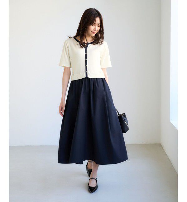Rope&rsquo;Picnic「キーネック布帛ドッキングカットワンピース」|ワンピース|