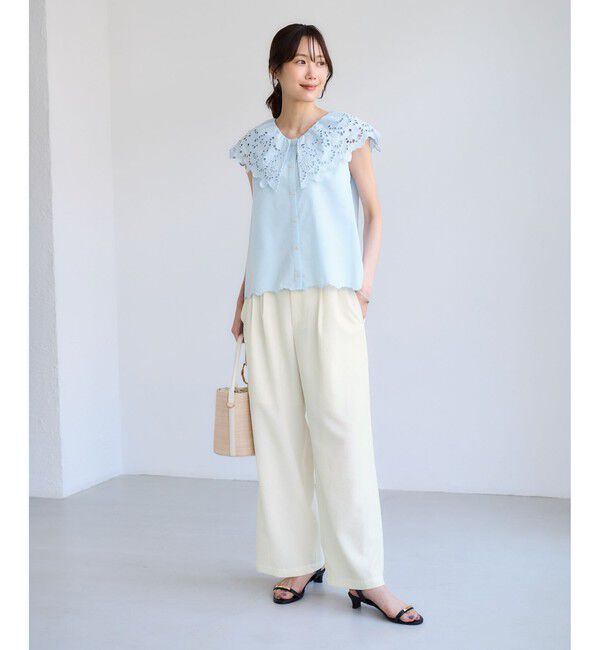 Rope&rsquo;Picnic「刺繍フリルブラウス」|シャツ・ブラウス|