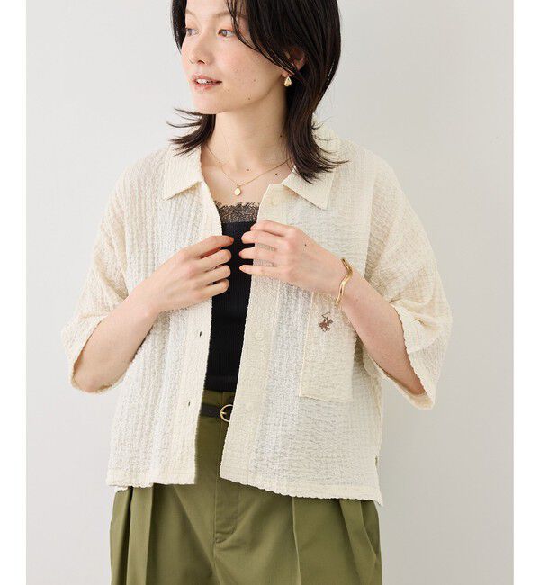 Rope&rsquo;Picnic「【BEVERLYHILLS POLO CLUB/ビバリーヒルズポロクラブ】ふくれジャガードシャツ」|シャツ・ブラウス|