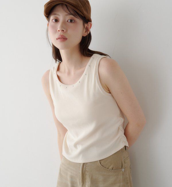  「カップ付きスタッズタンク」|Tシャツ・カットソー|