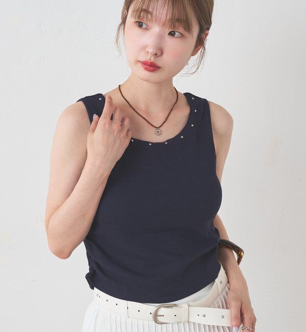  「カップ付きスタッズタンク」|Tシャツ・カットソー|