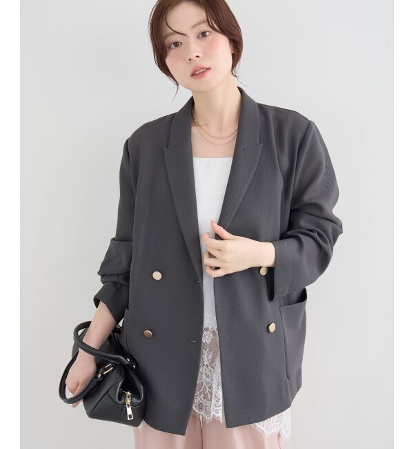  「【手洗い可】メッシュダブルブレストジャケット」|その他|