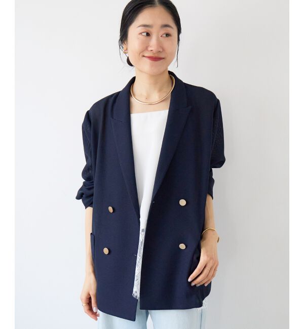  「【手洗い可】メッシュダブルブレストジャケット」|その他|