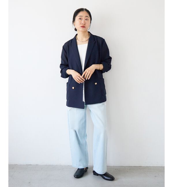  「【手洗い可】メッシュダブルブレストジャケット」|その他|