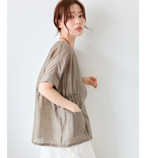  「【洗い可】シアー麻ノーカラージャケット」|その他|