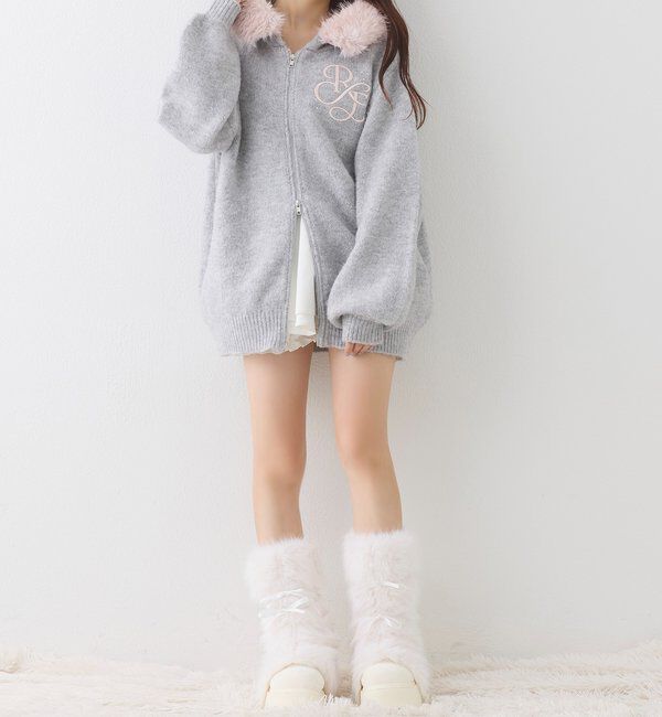  「【Premium order】ゆるたぽマシュマロフェイクファーパーカー」|ニット・セーター|