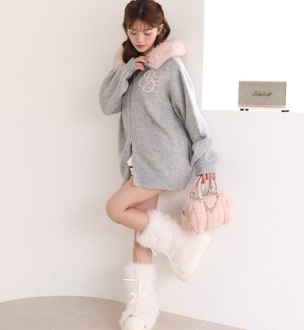  「【Premium order】ゆるたぽマシュマロフェイクファーパーカー」|ニット・セーター|