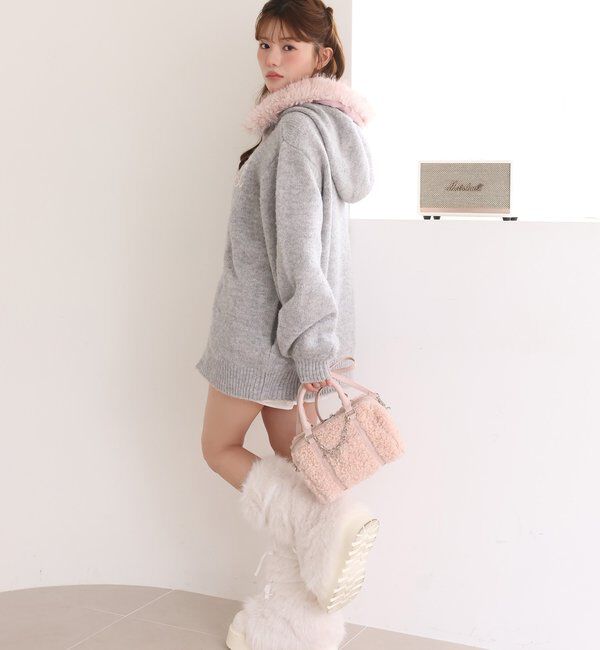  「【Premium order】ゆるたぽマシュマロフェイクファーパーカー」|ニット・セーター|