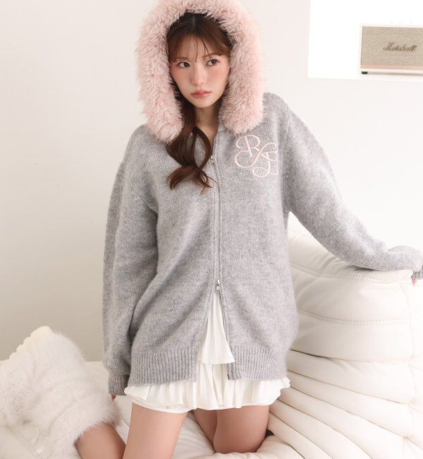  「【Premium order】ゆるたぽマシュマロフェイクファーパーカー」|ニット・セーター|