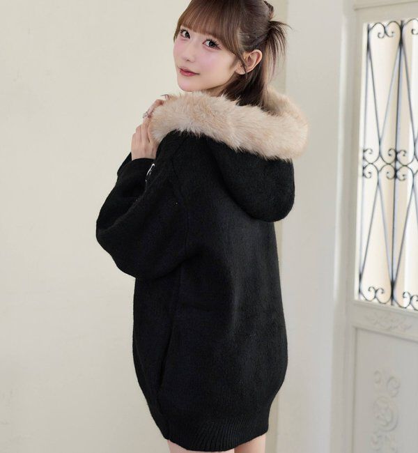  「【Premium order】ゆるたぽマシュマロフェイクファーパーカー」|ニット・セーター|