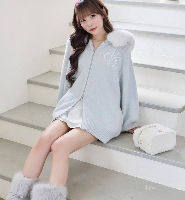  「【Premium order】ゆるたぽマシュマロフェイクファーパーカー」|ニット・セーター|
