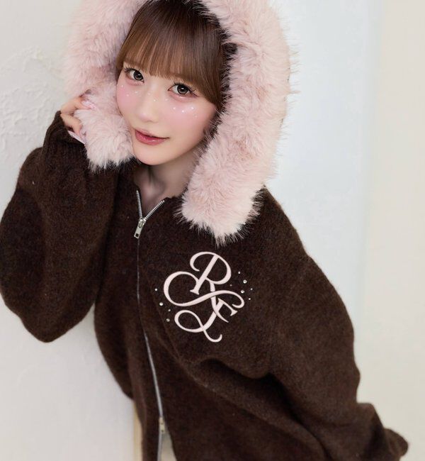  「【Premium order】ゆるたぽマシュマロフェイクファーパーカー」|ニット・セーター|