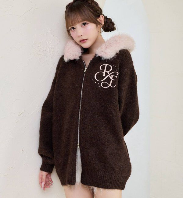  「【Premium order】ゆるたぽマシュマロフェイクファーパーカー」|ニット・セーター|