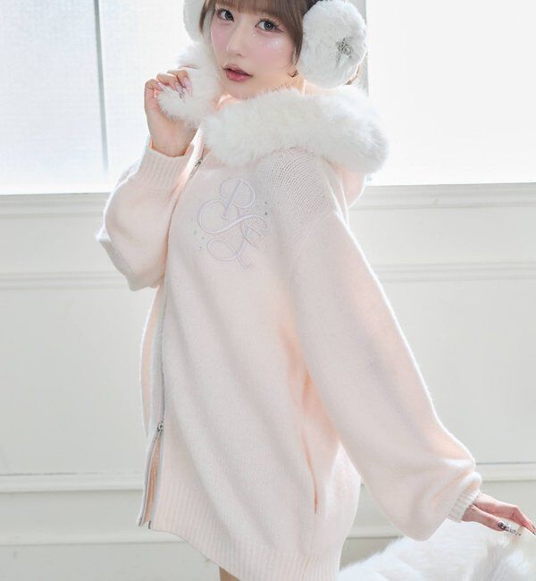  「【Premium order】ゆるたぽマシュマロフェイクファーパーカー」|ニット・セーター|