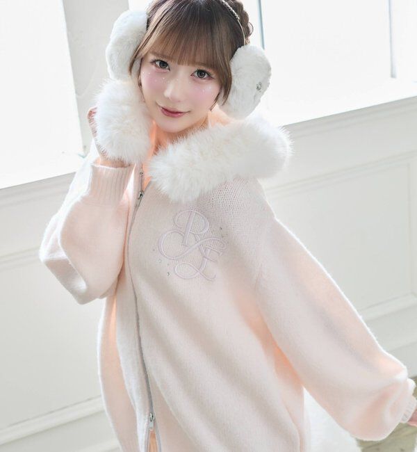  「【Premium order】ゆるたぽマシュマロフェイクファーパーカー」|ニット・セーター|